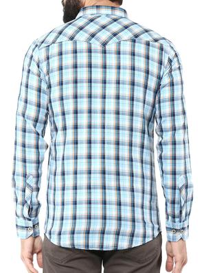 light blue cotton casual shirt - 12292489 - Standard Image - 3