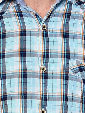 light blue cotton casual shirt - 12292489 - Standard Image - 4