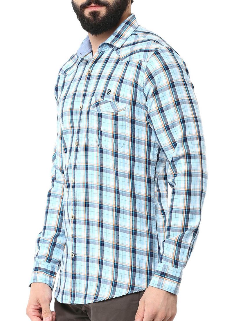 light blue cotton casual shirt - 12292489 - Zoom Image - 2
