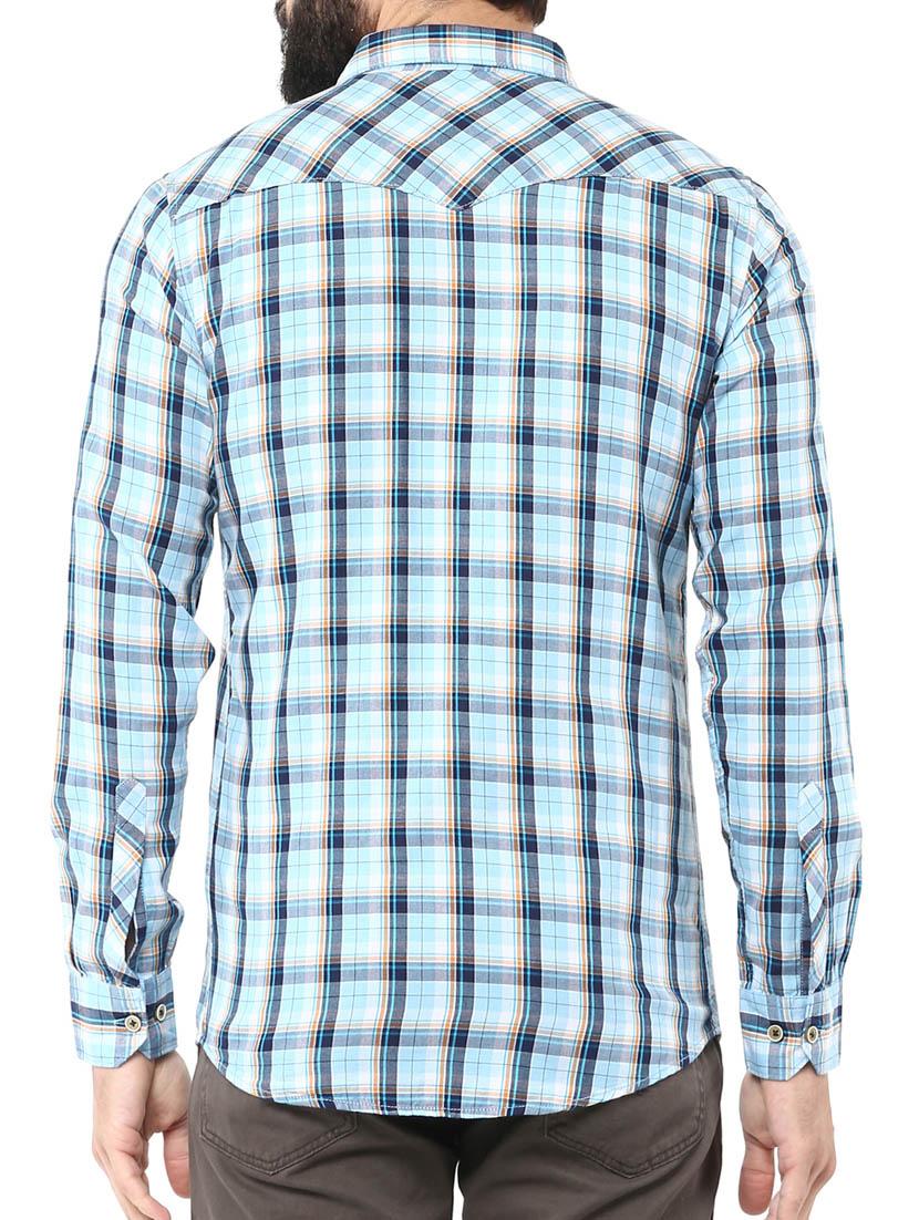 light blue cotton casual shirt - 12292489 - Zoom Image - 3