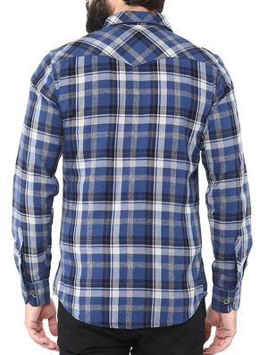 blue cotton casual shirt - 12292533 - Standard Image - 3