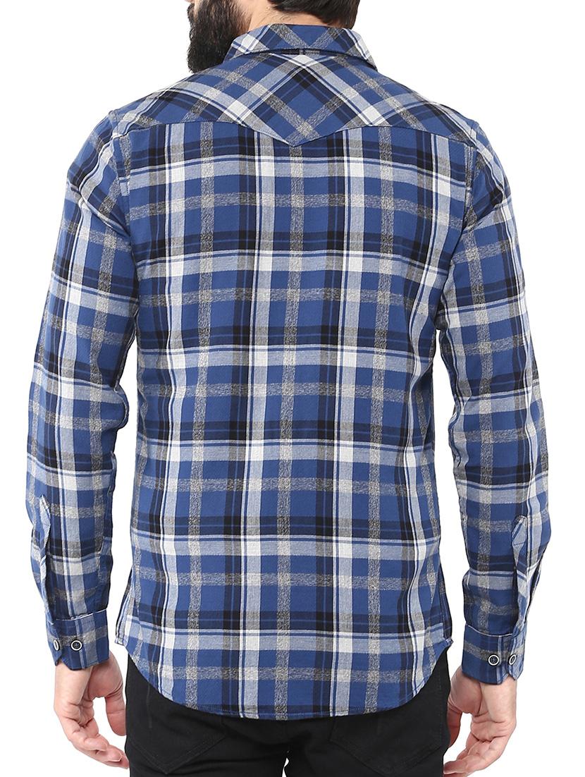 blue cotton casual shirt - 12292533 - Zoom Image - 3