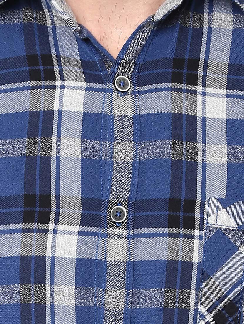 blue cotton casual shirt - 12292533 - Zoom Image - 4
