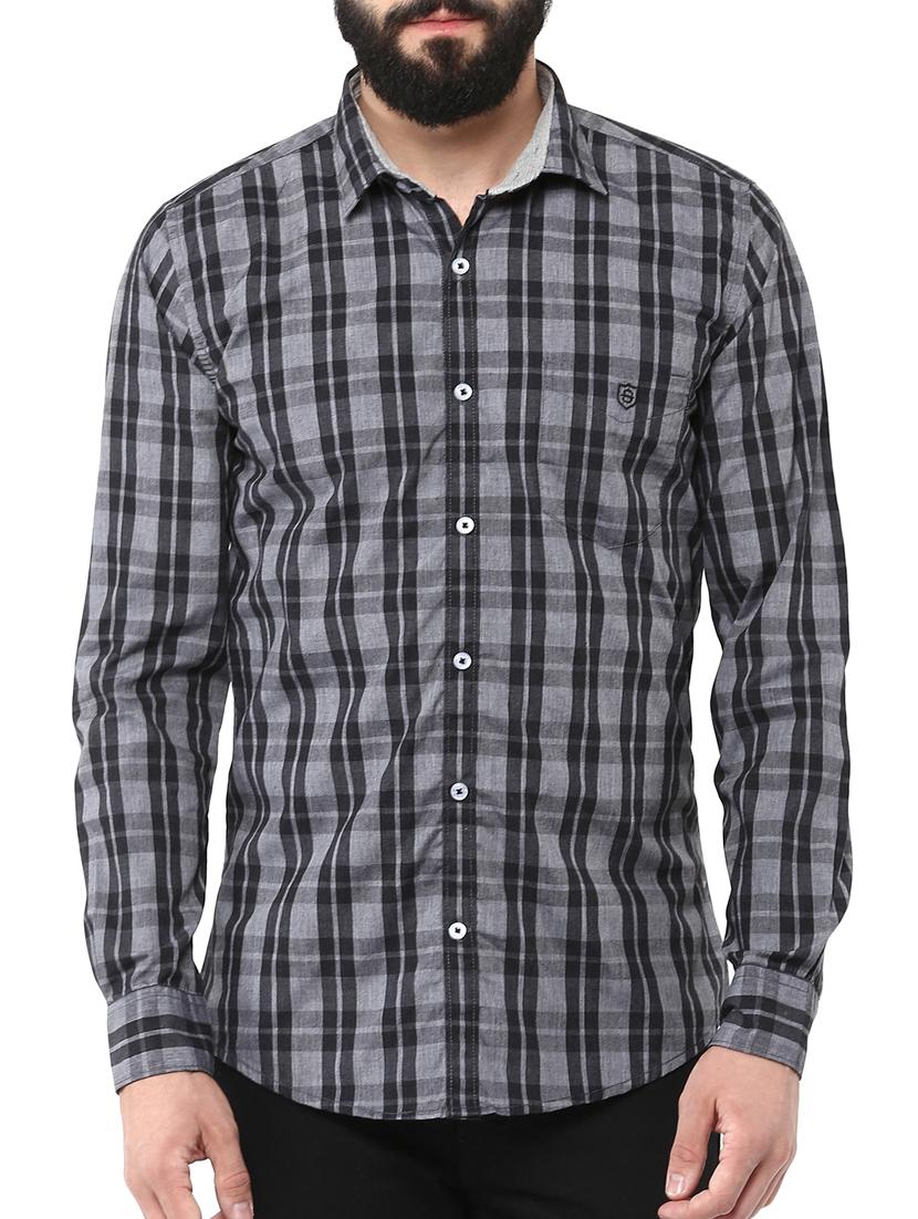 grey cotton casual shirt - 12292563 - Zoom Image - 1