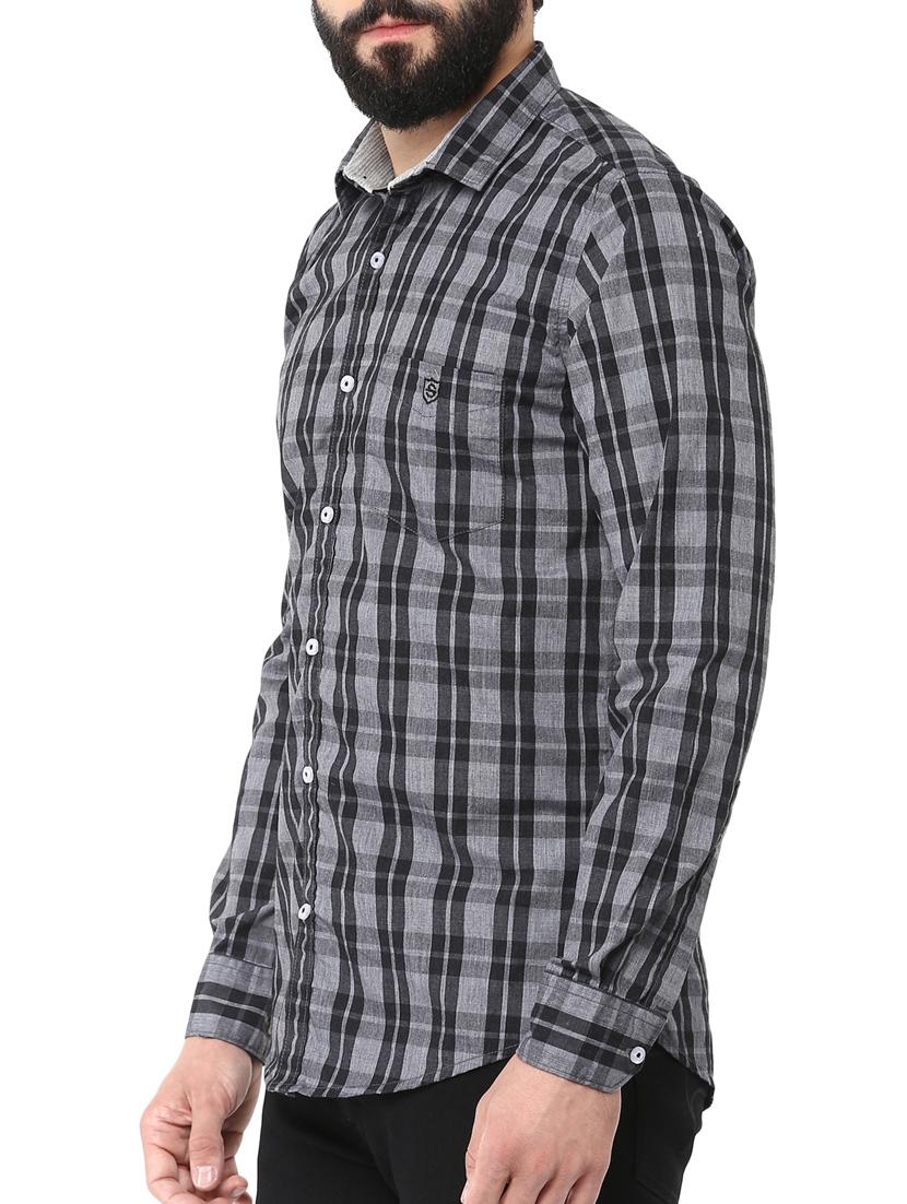 grey cotton casual shirt - 12292563 - Zoom Image - 2