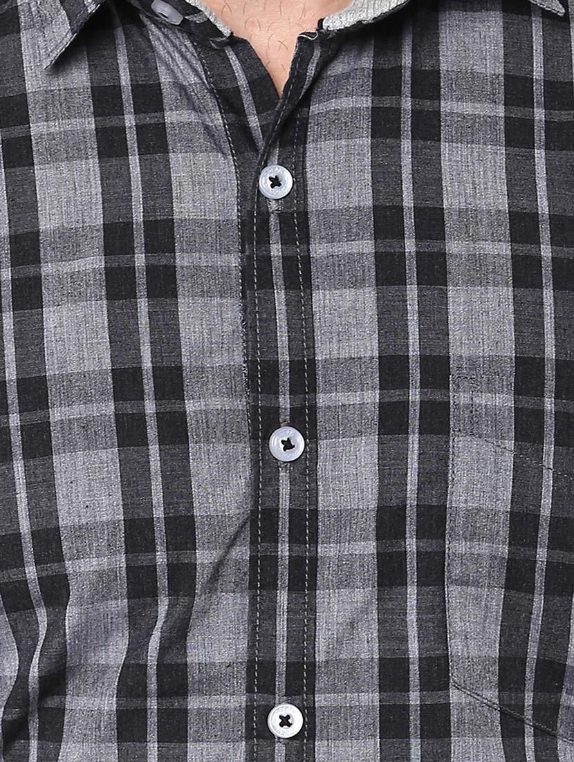 grey cotton casual shirt - 12292563 - Zoom Image - 4