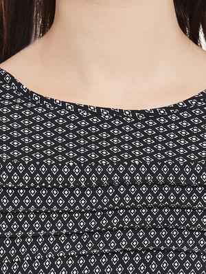 black printed crepe regular top - 12297194 - Standard Image - 4
