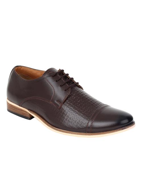brown color, leather derby - 12297591 - Standard Image - 1