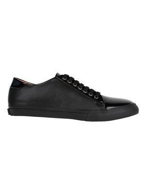 black leatherette lace up sneakers - 12297652 - Standard Image - 2