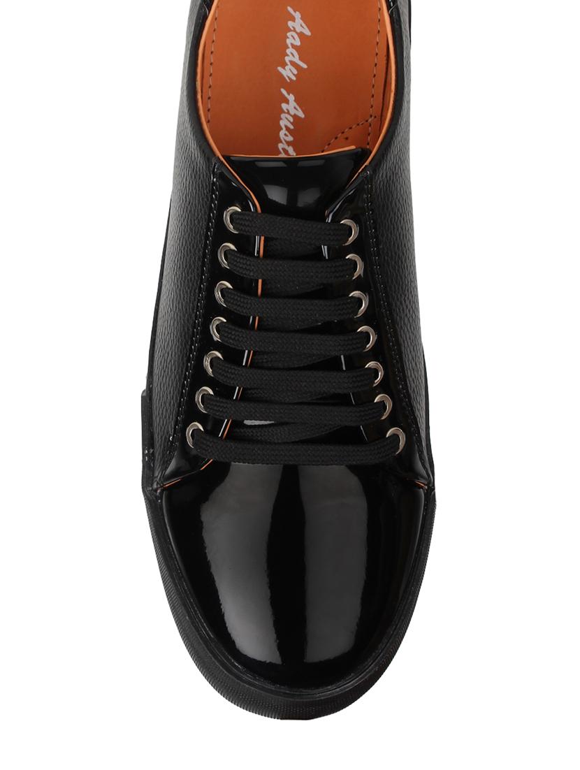 black leatherette lace up sneakers - 12297652 - Zoom Image - 4