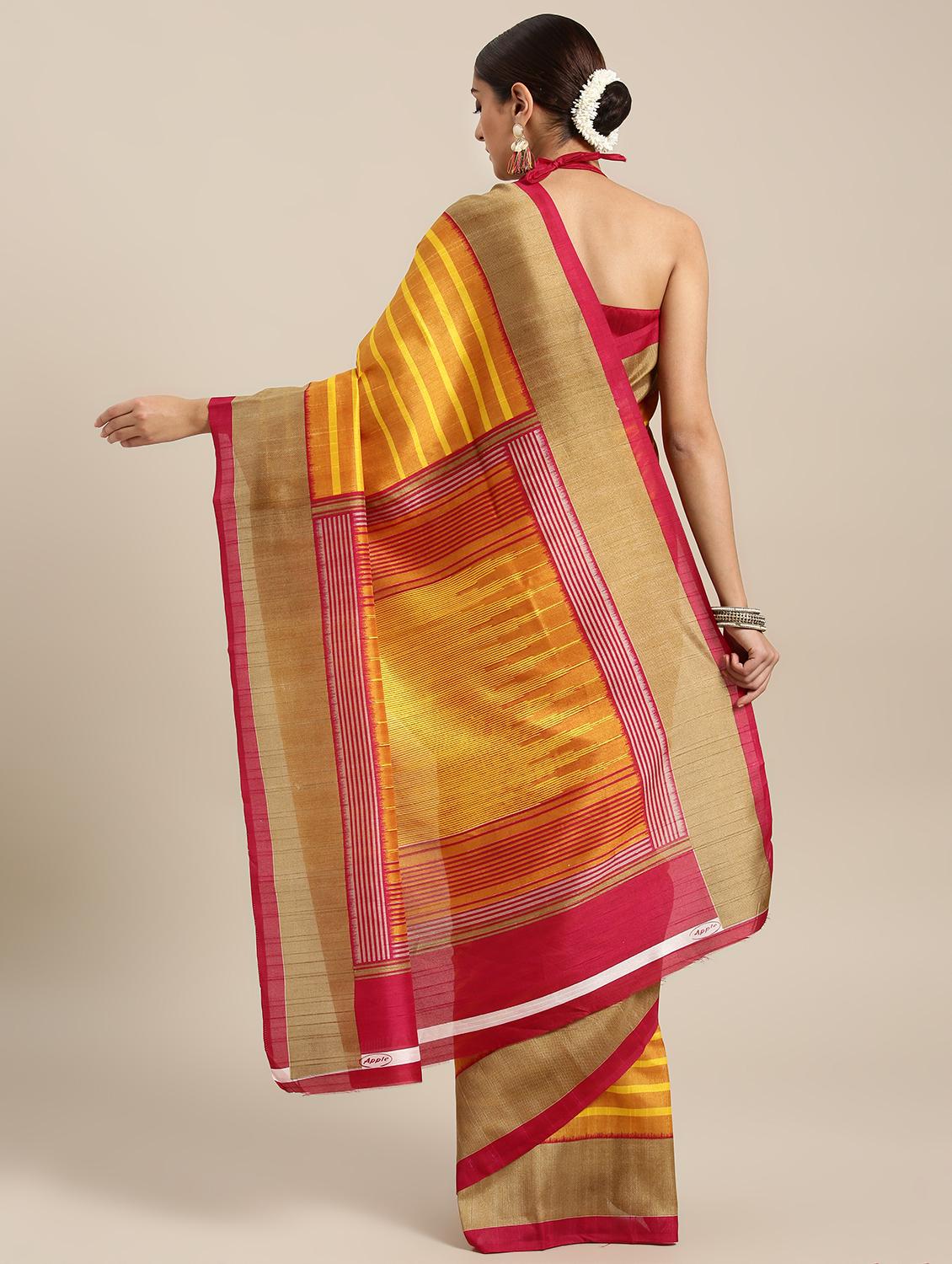multicolored bhagalpuri silk printed saree with blouse - 12298613 - Zoom Image - 2