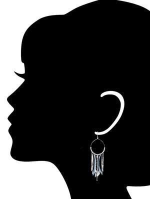 silver metal drop earring - 12300649 - Standard Image - 2
