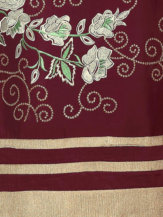 brown cotton unstitched suit - 12300726 - Zoom Image - 5