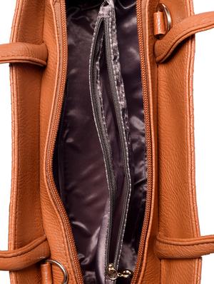 brown leatherette handbag with sling - 12302480 - Standard Image - 3