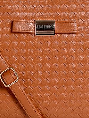 brown leatherette handbag with sling - 12302480 - Standard Image - 4