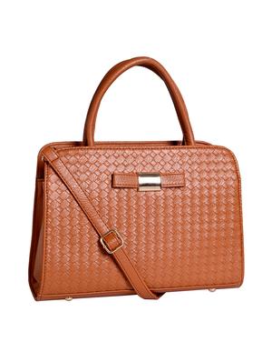 brown leatherette handbag with sling - 12302480 - Standard Image - 5