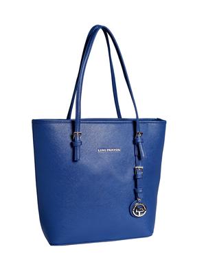 blue leatherette tote - 12302491 - Standard Image - 5