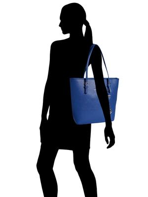 blue leatherette tote - 12302491 - Standard Image - 6