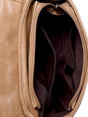 beige leatherette cut work sling bag - 12302537 - Standard Image - 3