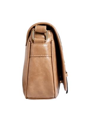 beige leatherette cut work sling bag - 12302537 - Standard Image - 5