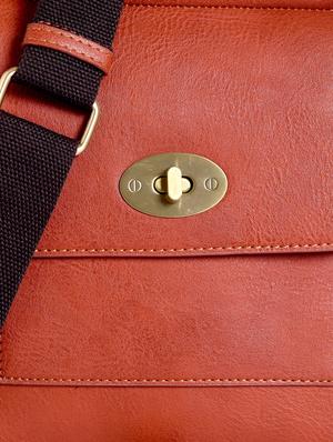 orange leatherette sling bag - 12302553 - Standard Image - 4