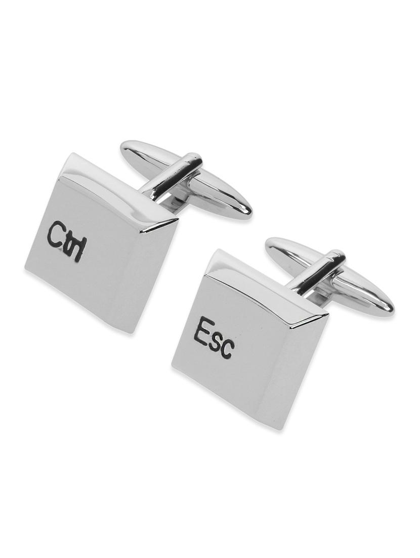 silver metal alloy cuff links - 12302638 - Zoom Image - 1