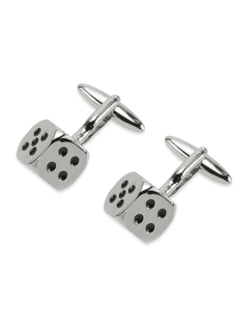 silver metal alloy cuff links - 12302639 - Standard Image - 1
