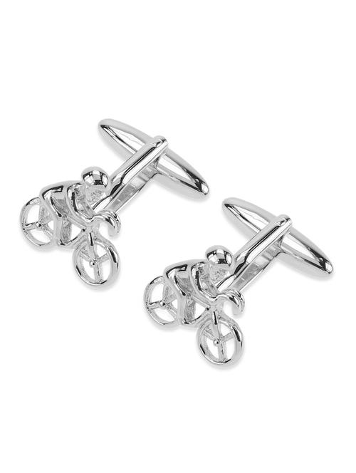 silver metal alloy cuff links - 12302640 - Standard Image - 1