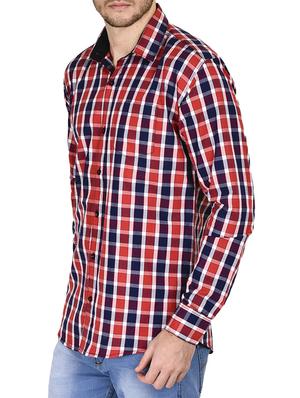 red cotton casual shirt - 12302921 - Standard Image - 2