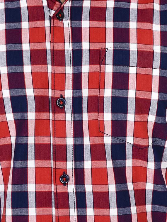 red cotton casual shirt - 12302921 - Zoom Image - 4