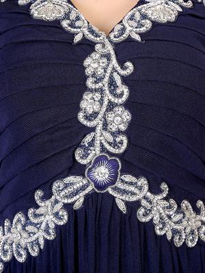 navy blue net maxi dress - 12304818 - Standard Image - 4
