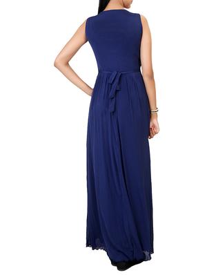 navy blue net gown dress - 12304823 - Standard Image - 3