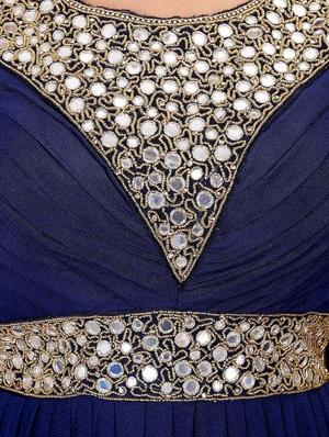 navy blue net gown dress - 12304823 - Standard Image - 4