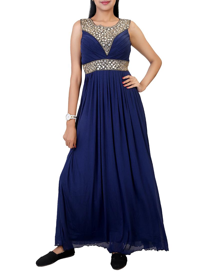 navy blue net gown dress - 12304823 - Zoom Image - 1
