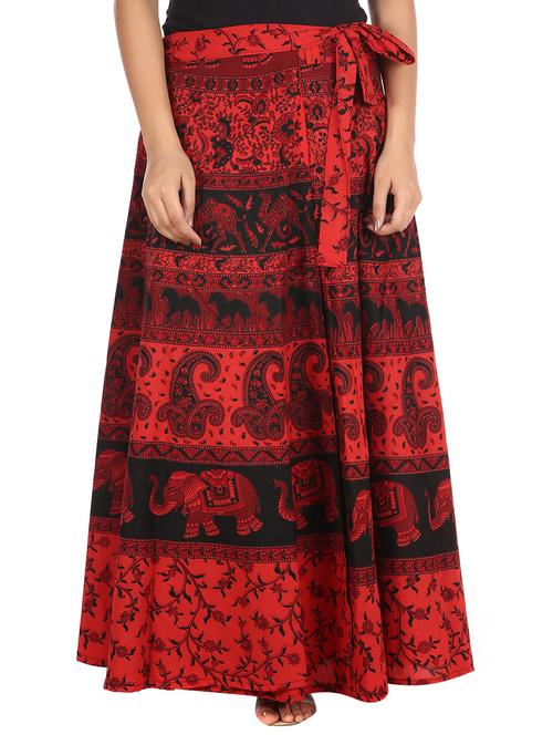 red cotton skirt - 12306235 - Standard Image - 1