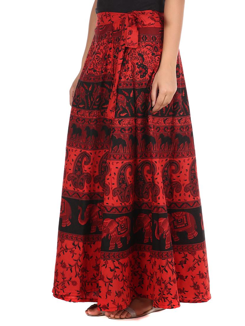 red cotton skirt - 12306235 - Zoom Image - 2