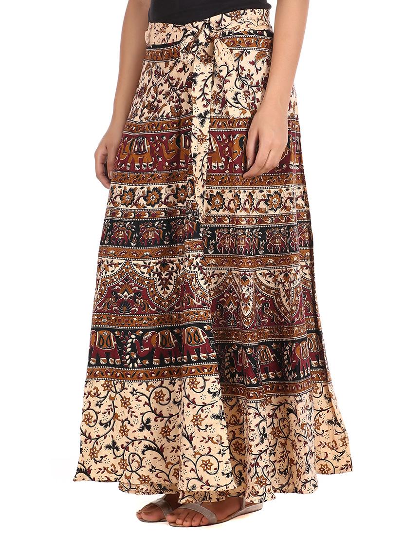 beige cotton skirt - 12306245 - Zoom Image - 2
