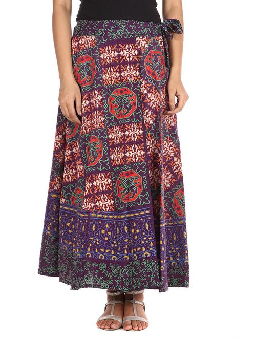 printed flared wrap skirt - 12306249 - Standard Image - 1