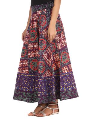 printed flared wrap skirt - 12306249 - Standard Image - 2