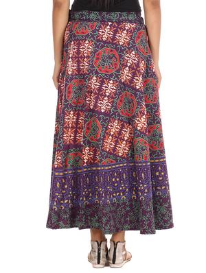 printed flared wrap skirt - 12306249 - Standard Image - 3