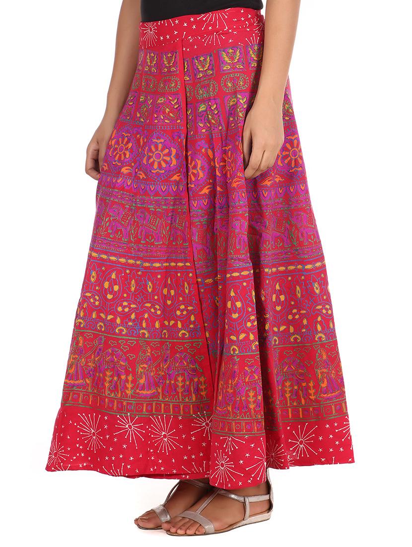red cotton skirt - 12306251 - Zoom Image - 2