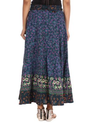 blue cotton wrap skirt - 12306258 - Standard Image - 3