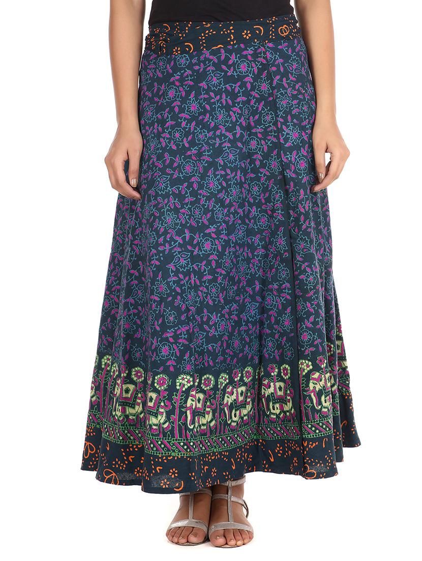 blue cotton wrap skirt - 12306258 - Zoom Image - 1
