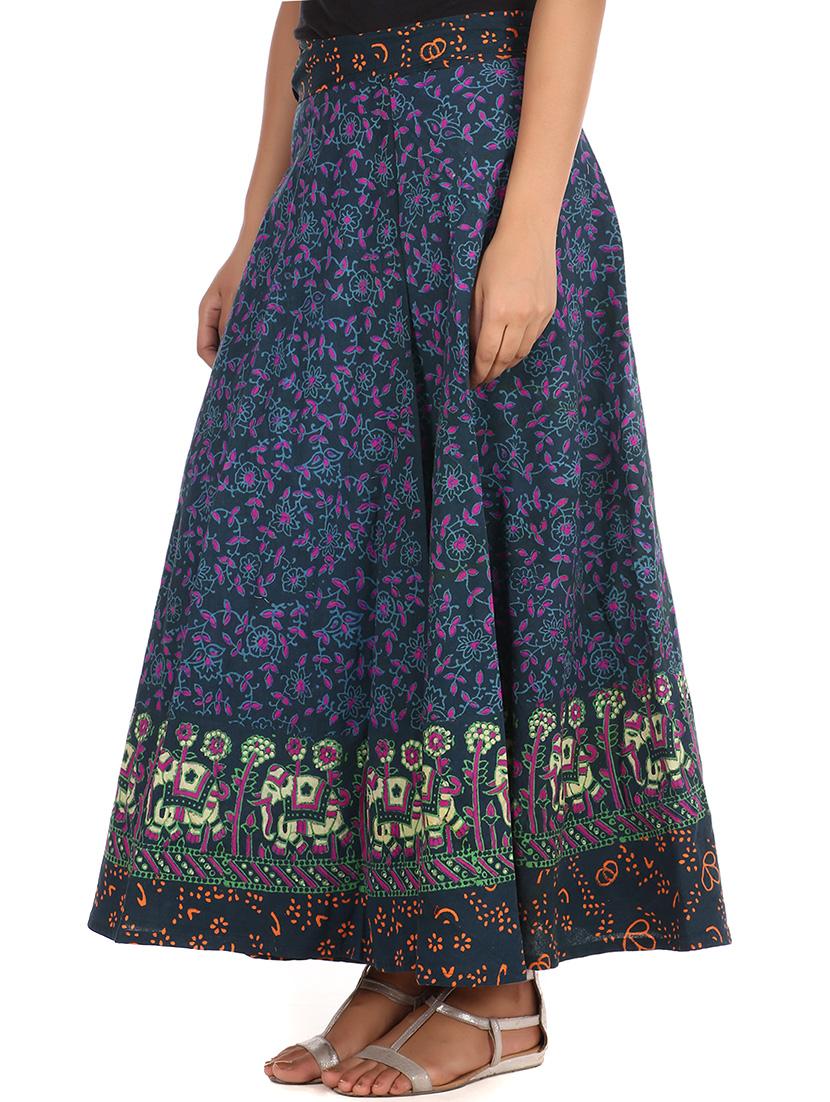 blue cotton wrap skirt - 12306258 - Zoom Image - 2