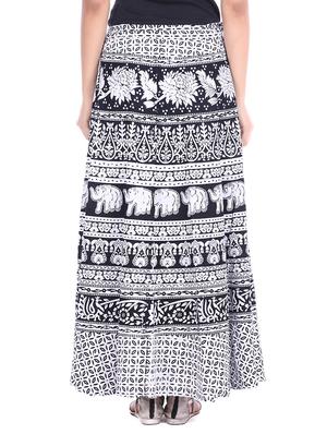 monochrome cotton wrap skirt - 12306263 - Standard Image - 3