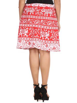 red cotton skirt - 12306268 - Standard Image - 3