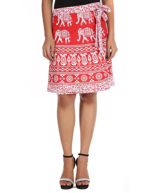red cotton skirt - 12306274 - Standard Image - 1