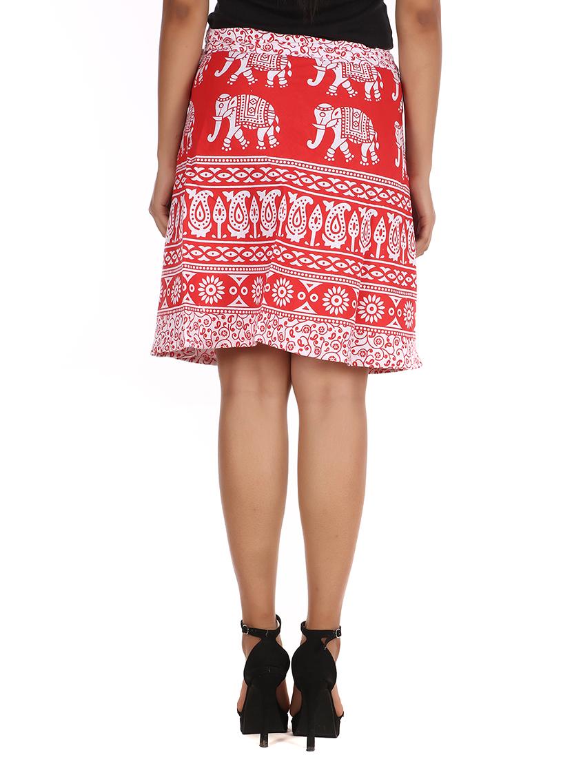 red cotton skirt - 12306274 - Zoom Image - 3