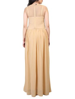 beige georgette maxi dress - 12307196 - Standard Image - 3