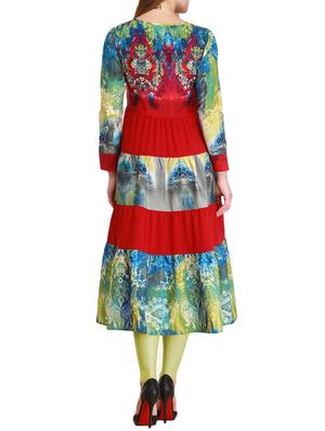 red viscose aline kurta - 12308413 - Standard Image - 3